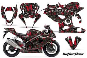 Suzuki GSXR 1000 Graphic Kit - 2005-2006 Butterflies Red