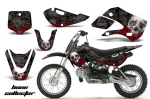 Suzuki DRZ 110 Dirt Bike Graphic Kit - All Years Bone Collector Black