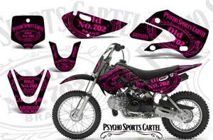 Suzuki DRZ 110 Dirt Bike Graphic Kit - All Years Psycho Sports Cartel Pink