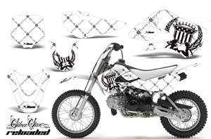 Suzuki DRZ 110 Dirt Bike Graphic Kit - All Years Silver Star - Reloaded White
