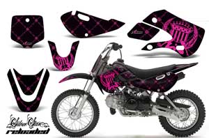 Suzuki DRZ 110 Dirt Bike Graphic Kit - All Years Silver Star - Reloaded Pink