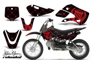 Suzuki DRZ 110 Dirt Bike Graphic Kit - All Years Silver Star - Reloaded Red