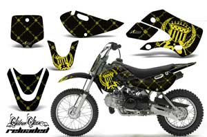Suzuki DRZ 110 Dirt Bike Graphic Kit - All Years Silver Star - Reloaded Yellow