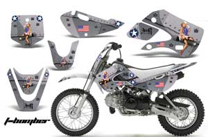 Suzuki DRZ 110 Dirt Bike Graphic Kit - All Years T Bomber Silver