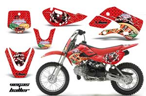 Suzuki DRZ 110 Dirt Bike Graphic Kit - All Years Vegas Baller Red