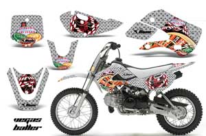 Suzuki DRZ 110 Dirt Bike Graphic Kit - All Years Vegas Baller Silver