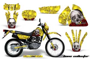 Suzuki DRZ 200 SE Dirt Bike Graphic Kit - 1996-2009 Bone Collector Yellow