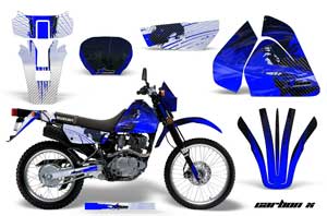 Suzuki DRZ 200 SE Dirt Bike Graphic Kit - 1996-2009 Carbon X Blue