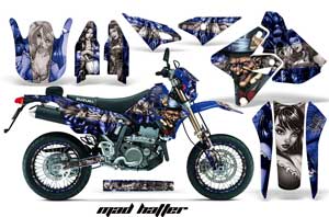 Suzuki DRZ 400 S Metal Tank Dirt Bike Graphic Kit - 2000-2018 Mad Hatter Blue