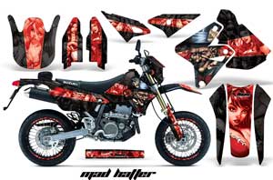 Suzuki DRZ 400 S Metal Tank Dirt Bike Graphic Kit - 2000-2018 Mad Hatter Black