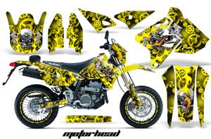 Suzuki DRZ 400 S Metal Tank Dirt Bike Graphic Kit - 2000-2018 Motorhead Yellow