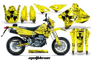 Suzuki DRZ 400 S Metal Tank Dirt Bike Graphic Kit - 2000-2018 Meltdown Yellow
