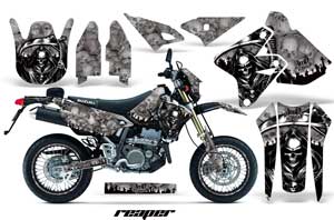 Suzuki DRZ 400 S Metal Tank Dirt Bike Graphic Kit - 2000-2018 Reaper Silver