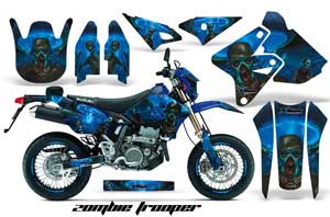 Suzuki DRZ 400 S Metal Tank Dirt Bike Graphic Kit - 2000-2018 Zombie Trooper Blue