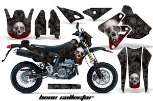 Suzuki DRZ 400 S Metal Tank Dirt Bike Graphic Kit - 2000-2018 Bone Collector Black