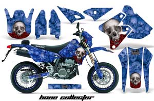 Suzuki DRZ 400 S Metal Tank Dirt Bike Graphic Kit - 2000-2018 Bone Collector Blue