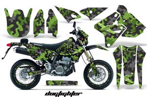 Suzuki DRZ 400 S Metal Tank Dirt Bike Graphic Kit - 2000-2018 Dog Fighter Green