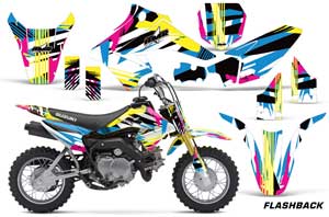Suzuki DRZ 70 Dirt Bike Graphic Kit - 2008-2016 Flashback
