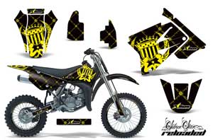 Suzuki RM 85 Dirt Bike Graphic Kit - 2002-2015 Silver Star - Reloaded Yellow