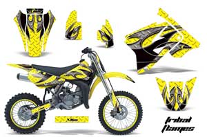 Suzuki RM 85 Dirt Bike Graphic Kit - 2002-2015 Tribal Flames Yellow