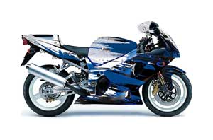 Suzuki GSXR 1000 Street Bike Graphic Kit - 2001-2002 Carbon X Blue