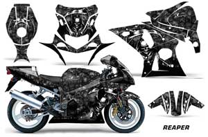 Suzuki GSXR 1000 Street Bike Graphic Kit - 2001-2002 Reaper Black