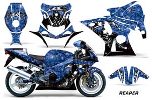 Suzuki GSXR 1000 Street Bike Graphic Kit - 2001-2002 Reaper Blue