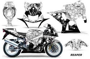 Suzuki GSXR 1000 Street Bike Graphic Kit - 2001-2002 Reaper White