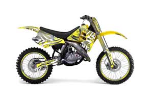 Suzuki RM 125 Dirt Bike Graphic Kit - 1992 Deaden Yellow