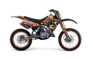 Suzuki RM 125 Dirt Bike Graphic Kit - 1992 Firestorm Black