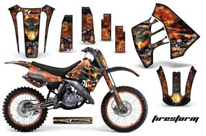 Suzuki RM 250 Dirt Bike Graphic Kit - 1989-1992 Firestorm Black