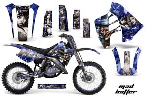 Suzuki RM 250 Dirt Bike Graphic Kit - 1989-1992 Mad Hatter Blue