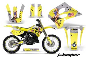 Suzuki RM 250 Dirt Bike Graphic Kit - 1993-1995 T Bomber Yellow