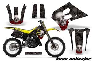 Suzuki RM 250 Dirt Bike Graphic Kit - 1993-1995 Bone Collector Black