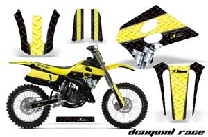Suzuki RM 250 Dirt Bike Graphic Kit - 1993-1995 Diamond Race Yellow