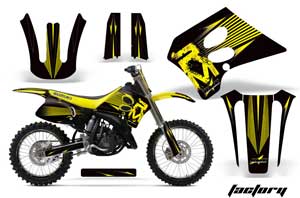 Suzuki RM 250 Dirt Bike Graphic Kit - 1993-1995 Factory Yellow