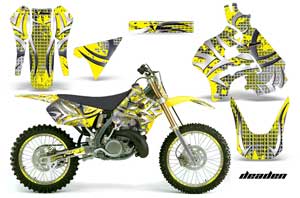 Suzuki RM 125 Dirt Bike Graphic Kit - 1996-1998 Deaden Yellow