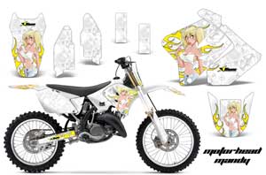 Suzuki RM 250 Dirt Bike Graphic Kit - 2001-2009 Motorhead Mandy White