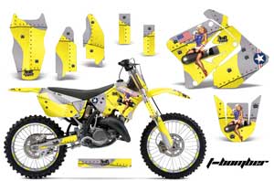 Suzuki RM 250 Dirt Bike Graphic Kit - 2001-2009 T Bomber Yellow