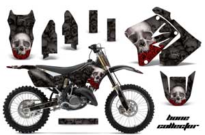 Suzuki RM 250 Dirt Bike Graphic Kit - 2001-2009 Bone Collector Black