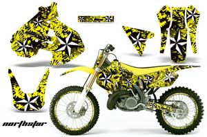 Suzuki RM 250 Dirt Bike Graphic Kit - 1999-2000 NorthStar Yellow