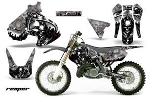 Suzuki RM 250 Dirt Bike Graphic Kit - 1999-2000 Reaper Silver