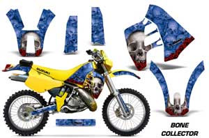 Suzuki RMX 250 Dirt Bike Graphic Kit - 1989-1998 Bone Collector Blue