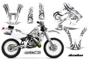 Suzuki RMX 250 Dirt Bike Graphic Kit - 1989-1998 Deaden White