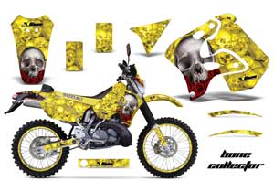 Suzuki RMX 250 S Dirt Bike Graphic Kit - 1996-1998 Bone Collector Yellow