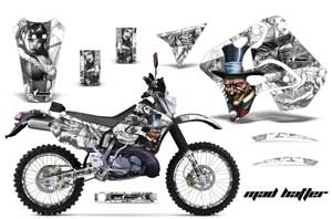 Suzuki RMX 250 S Dirt Bike Graphic Kit - 1996-1998 Mad Hatter White