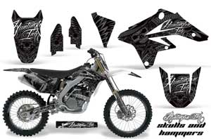 Suzuki RMZ 250 Dirt Bike Graphic Kit - 2007-2009 Skulls and Hammers Silver