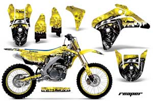 Suzuki RMZ 450 Dirt Bike Graphic Kit - 2005-2006 Reaper Yellow