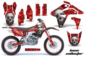 Suzuki RMZ 450 Dirt Bike Graphic Kit - 2007 Bone Collector Red