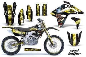 Suzuki RMZ 450 Dirt Bike Graphic Kit - 2007 Mad Hatter Black